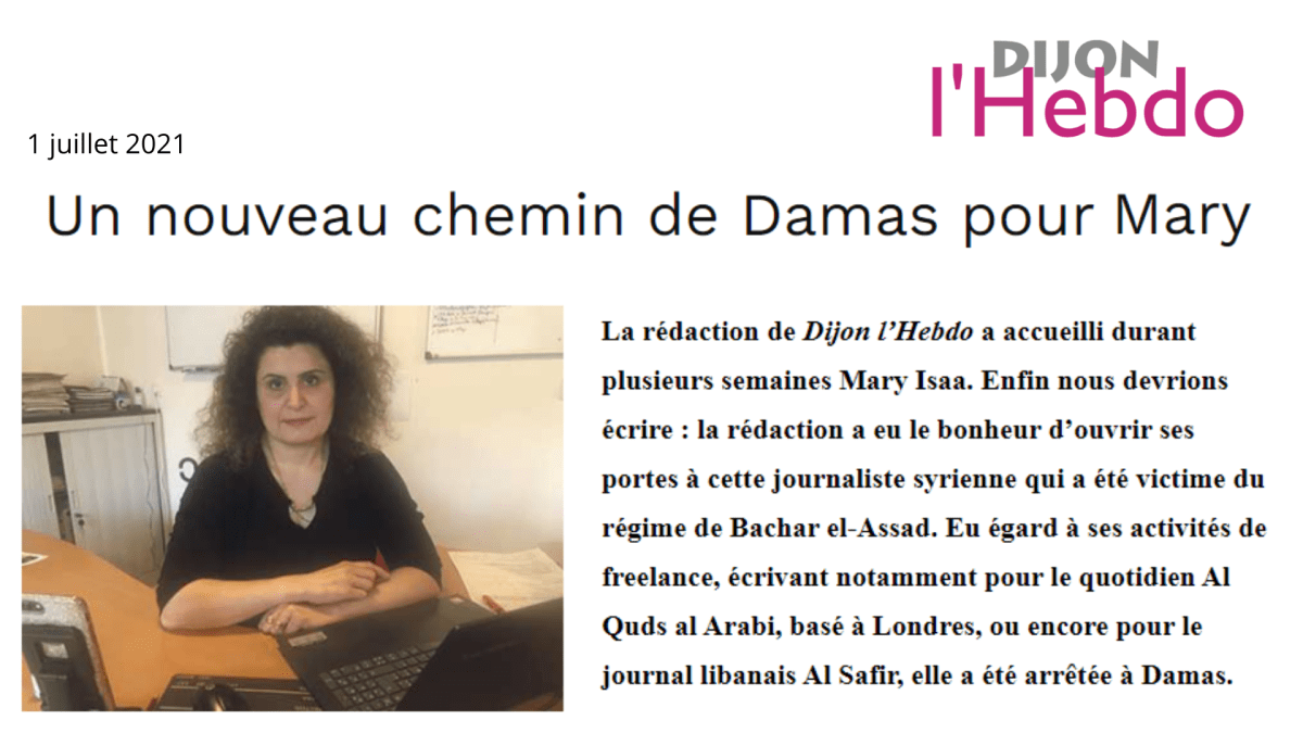 Mary Nakhleh à la rédaction de Dijon&nbsp;l&rsquo;Hebdo